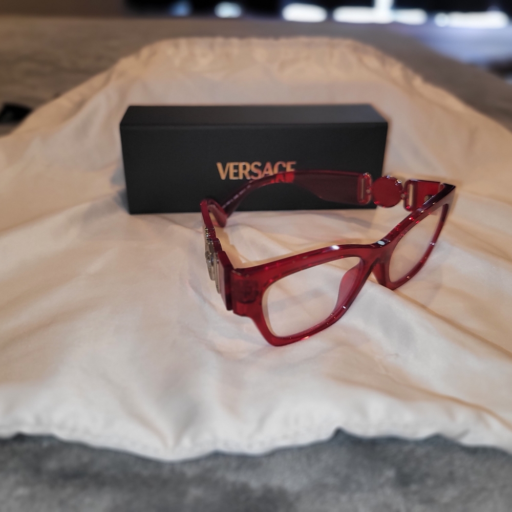 Versace Red Women's Glasses - Picture 5 of 8